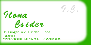 ilona csider business card